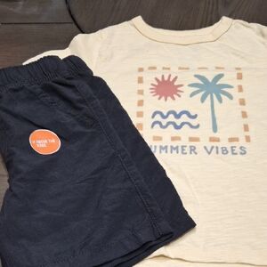 Jumping Beans Yellow Shirt and Black Shorts Matching Set